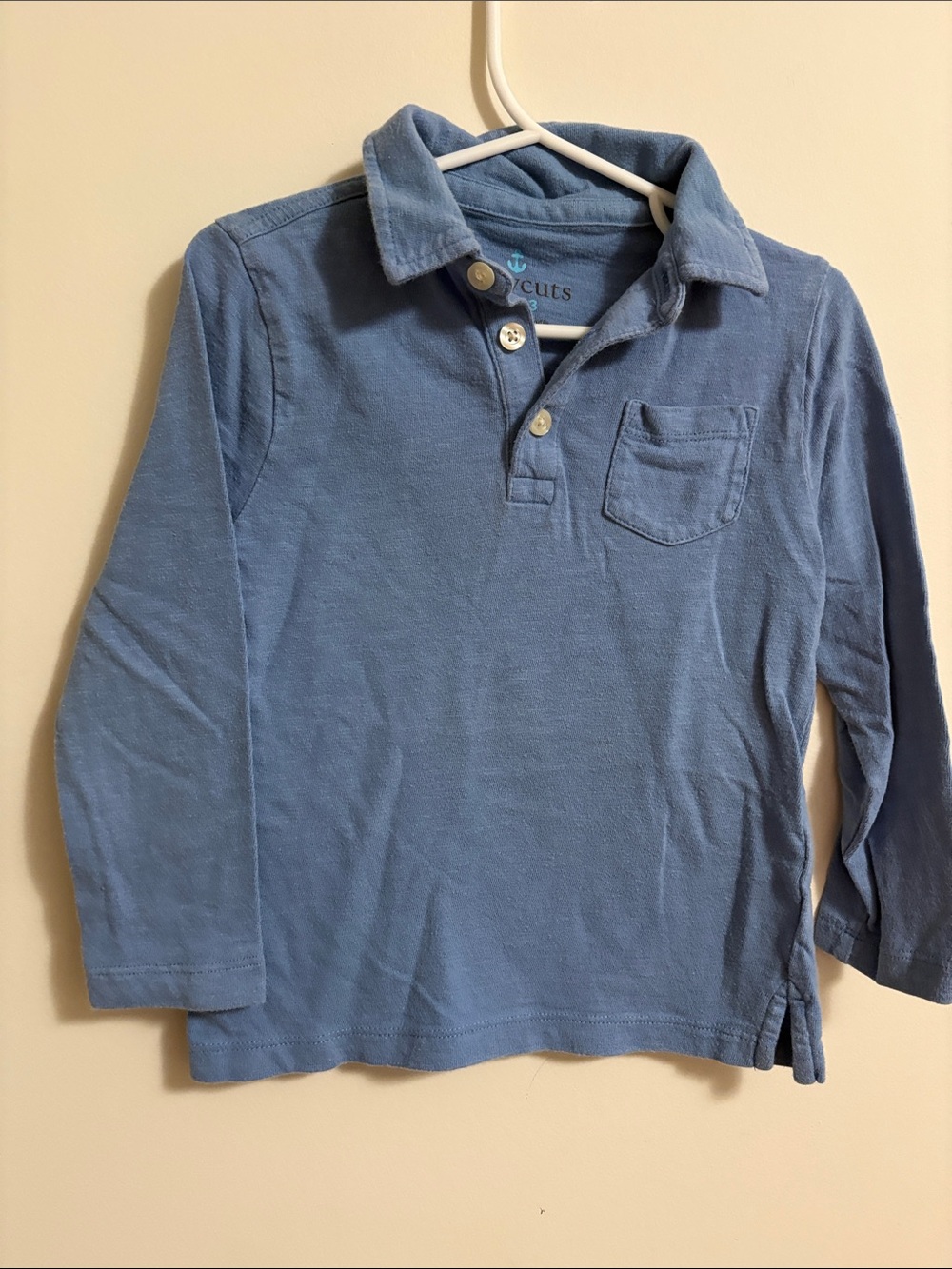 Crewcuts Light Blue Long-Sleeve Polo with Chest Pocket